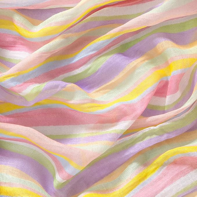 Socomi 3pcs Easter Stripe Cheesecloth Table Runner Gauze 120 Inch Rustic Boho Cheese Cloth Runner for Wedding Party Baby Bridal Shower Centerpiece Decoration Holiday Home Decorations
