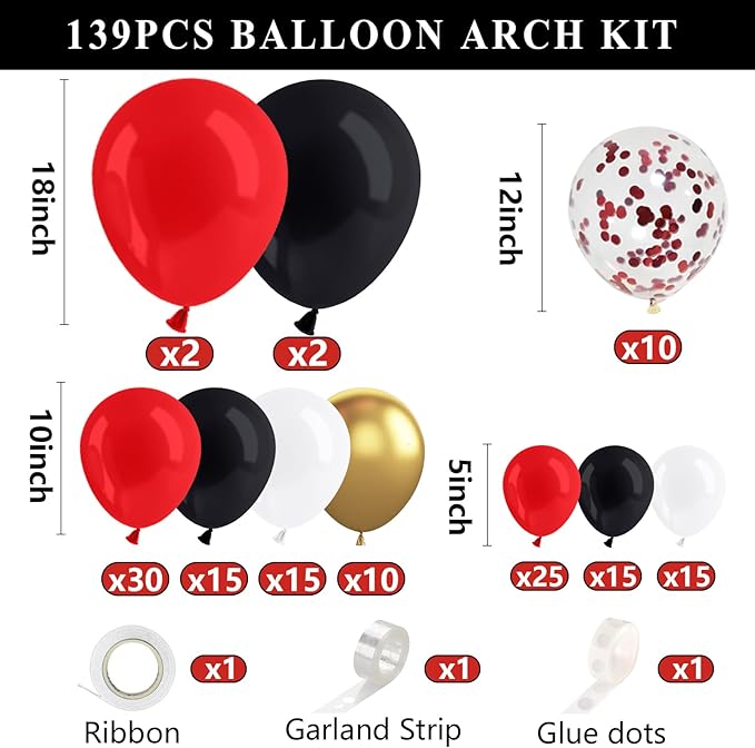 DAZONGE Graduation Decorations 2026, Set of 4 Red Grad Balloon Boxes with 139pcs Balloon Arch Garland Kit & 4 Light Strings - So Proud of You 2026 Graduation Decorations for Any Grades