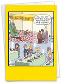 NobleWorks - 1 Funny Cartoon Card for Birthdays - Happy Bday Celebration for Grown-Ups, Humor Stationery Greeting - Boob Pit 4349