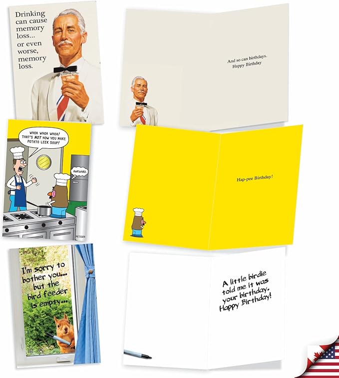 NobleWorks Another Year Older - 20 Boxed Birthday Greeting Cards with Envelopes (4.63 x 6.75 Inch) - AC8839BDG-B2x10