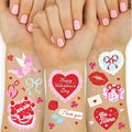 xo, Fetti Valentine Temporary Tattoos - 48 designs, 2 sheets | Pink and Red Hearts, Love Theme, Classroom Favors, Party Supplies, Kids Valentines, Galentines Gifts, Girly Glam