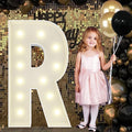 4FT Marquee Light Up Letters R, Big Marquee Letter for Baby Shower Birthday Engagement Wedding Marry Me Party Decor