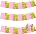 BEISHIDA 3 Packs Metallic Foil Fringe Garland Macaron Pink Gold Wall Hanging Tinsel Fringe Banners for Car Floats Bridal Shower Wedding Birthday Graduation Holiday Party Decoration(30 Feet)
