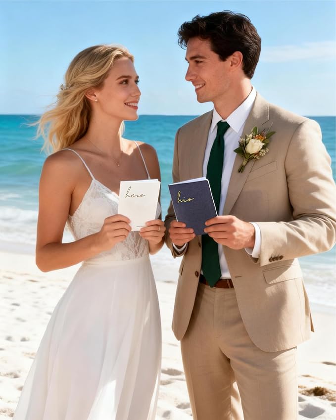 WeddingGiftsWedding Vow Books His and Hers, Wedding Vow Books with Soft Touch Gold Foil Engraving, Wedding Essentials, Wedding Accessories