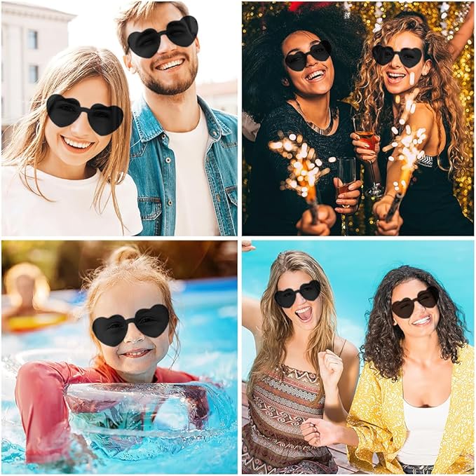 Heart Sunglasses 2 Pairs Heart Shaped Sunglasses Womens Heart Glasses Rave Sunglasses for Women Party Favors