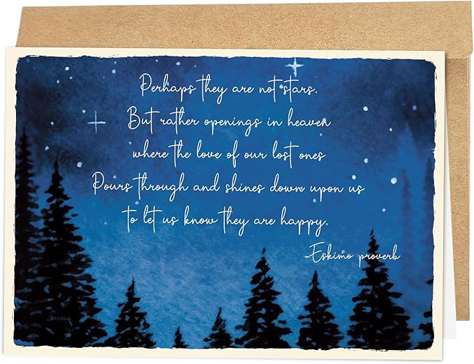 Poem Sympathy Card for Him Her, Heartfelt Condolence Card for Loss, Bereavement Cards Gift for Men Women, Perhaps They Are Not Star