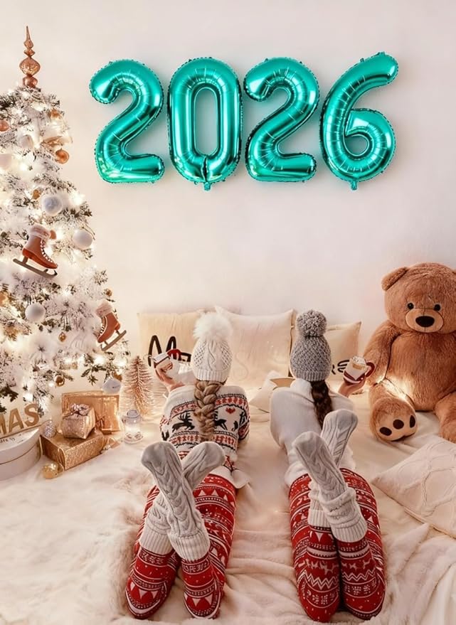 2026 Teal Blue Foil Number Balloons, 2026 Teal Blue Balloon 40 Inch for New Years, Blue Senior 2026 Nye Decor Party Graduations Birthday Supplies