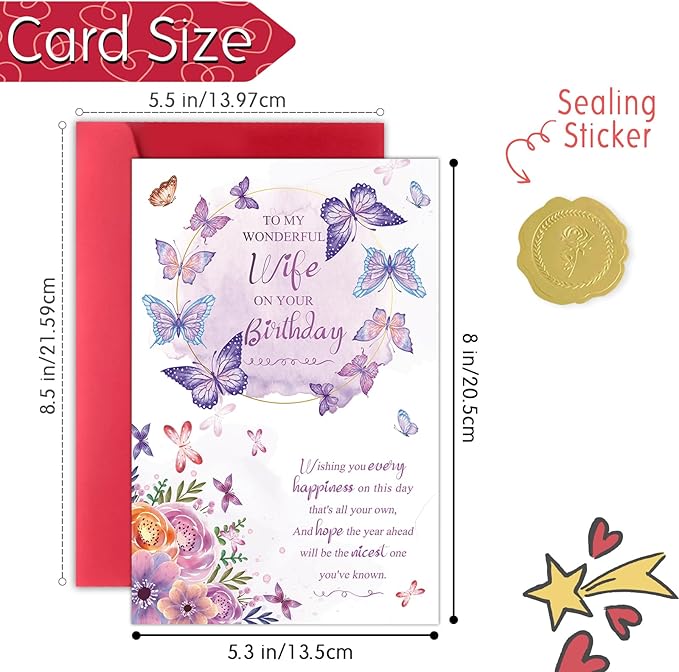 Happy Wife Birthday Card from Husband, Best Birthday Gifts for Her, Funny Wife Birthday Gift Ideas