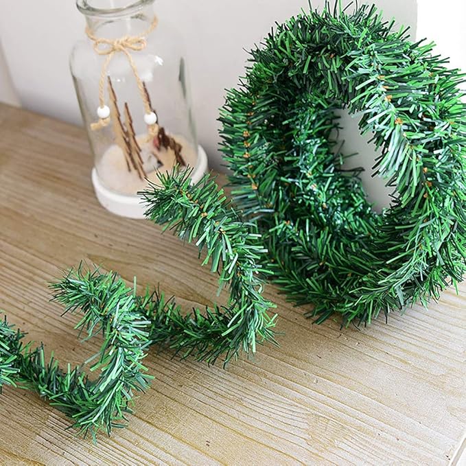 Lvydec 36 Feet Christmas Garland Clearance, 2 Strands Artificial Pine Garland Soft Greenery Garland for Holiday Wedding Party Decoration, Outdoor/Indoor Use