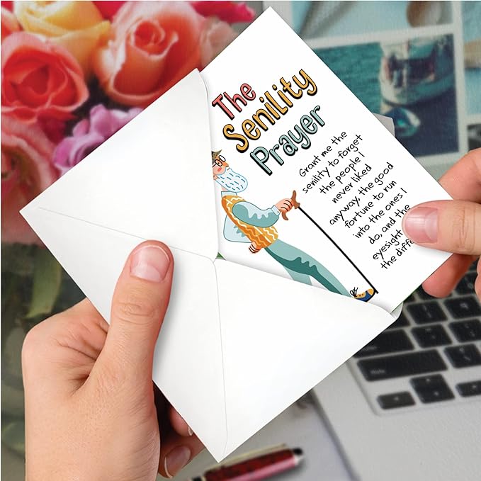 NobleWorks - Pack of 3 Hilarious Birthday Greeting Cards with Envelopes (1 Designs, 3 Each) - Man's Senility Prayer C9348BDG-C3x1