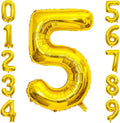 Gold Number Balloons Birthday Balloons - Giant Gold Number 5 Balloon 40 inch, Numbers Balloon Birthday Decorations, Gold Party Supplies for Women Men