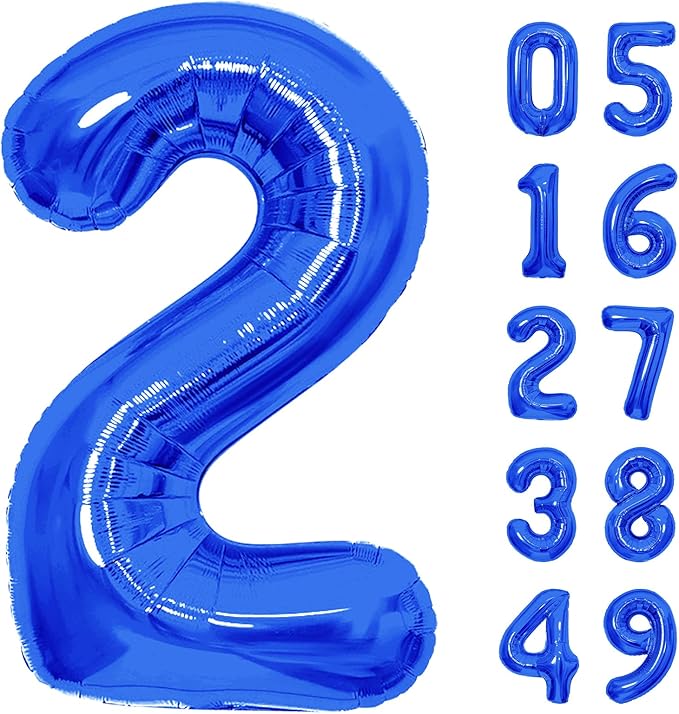 Number Balloons Navy Blue Balloons - Giant Number 10 Balloon, 10 20 30 40 50 Numbers Balloon Birthday Decorations, Blue Party Supplies for Boy Men