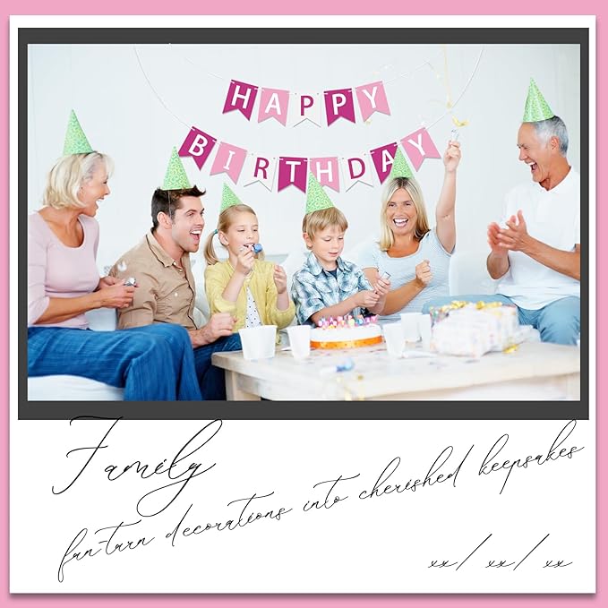 Happy Birthday Banner Pink Happy Birthday Sign Birthday Decorations for Birthday Party Backdrop Wall Decor Pink Birthdays Sign for Men Women Party Supplies