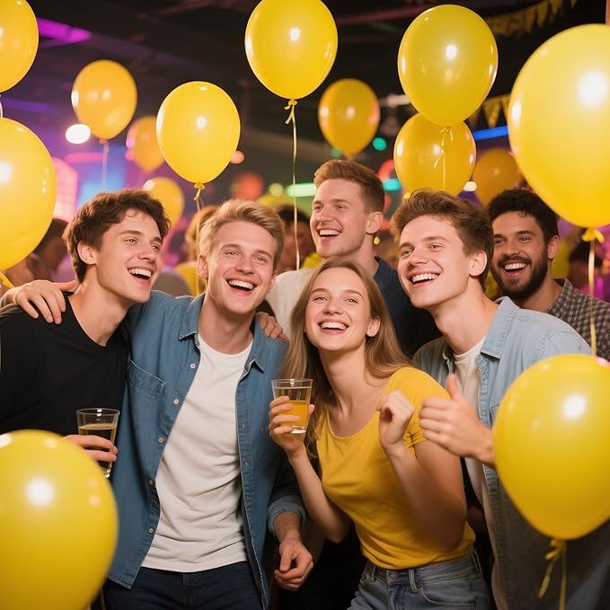 Yellow Balloon 12 inch 100 Pack Latex Party Balloons Round Helium Yellow Balloons for Birthday Sunflower Party Decorations