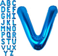 40Inch Blue Letter V Balloon Foil Helium Letter Balloons A-Z Giant Large Mylar Big Party Balloon for Birthday Party Decorations