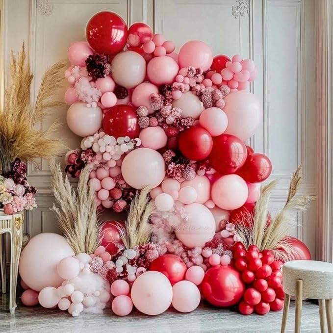 Captank Red Balloons Double Stuffed Dark Red Different Sizes Balloon Garland Arch Kit For Christmas Birthday Anniversary Wedding Proposal Bridal Shower Party Decoration