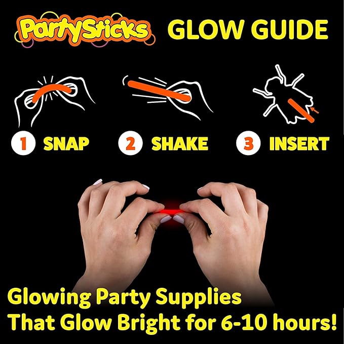 Glow Critters Easter Egg FIller & Basket Stuffer - Glow Sticks Party Favors - Glow in The Dark Party Supplies - 50 Count