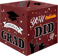 Graduation Card Box, 2025 Graduation Party Decorations, Maroon Black Graduations Card Holder, Foldable Cardboard Congrats Grad Card Gift Box Class of 2025 for Graduations Party Favors Supplies