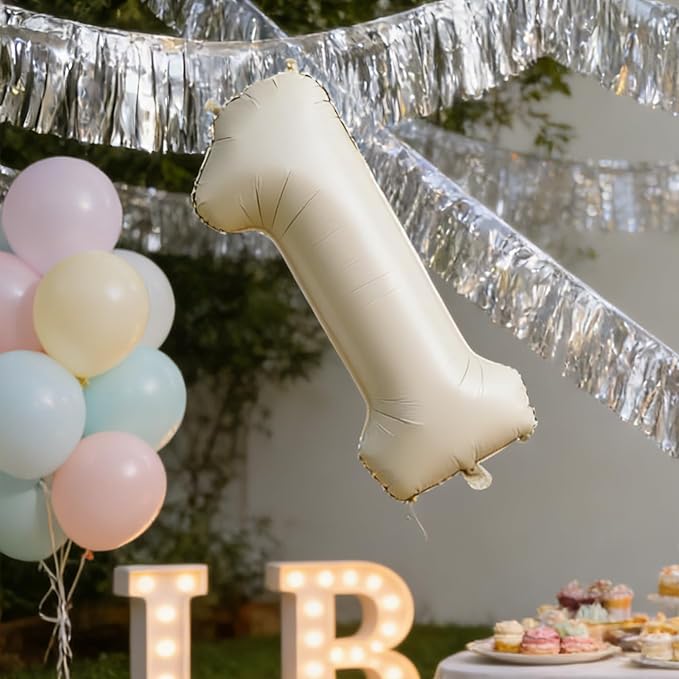 40 In Cream white Number Balloons Helium Foil Mylar Balloon Birthday Party banquet Decoration Digital 10