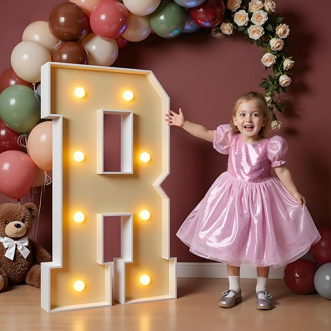 imprsv 3FT Block Marquee Letters, Light Up Letters for Birthday, Baby Shower, Wedding & Engagement Parties