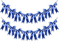 2 Strings of 16PCS Navy Blue Bow Garlands Banner Decoration,Pre-Strung Satin Ribbon Ornaments for Birthday,Bachelorette Party,Bridal Shower,Wedding,Engagement,Baby Shower,Graduation Decor,Anniversary