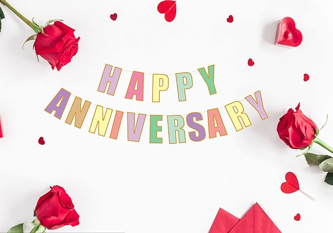 Happy Anniversary Banner, Wedding Anniversary Party Funny Paper Sign Party Supplies
