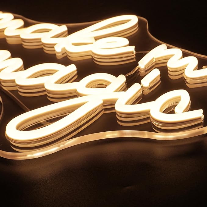Lucunstar Make More Magic Neon Sign for Wall Decor Neon Lignt Sign Neon Signs for Classroom USB Connectivity Adjustable Brightness Neon Sign for Home Wall Decor Bedroom Classroom