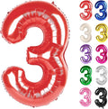Red Number 3 Balloon 40 Inch, 3 Balloon Number, 3rd Birthday Decorations, Red Party Supplies for Boys Girls