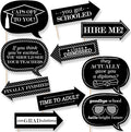 Big Dot of Happiness Funny Graduation Cheers - Photo Booth Props Kit, Celebration Decoration for Graduation Parties, Black & White Display, Grad Decor - 10 Piece