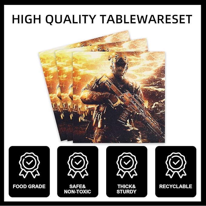 141pcs Game Call Birthday Tableware Decorations Party Plates Cups Game Call Theme Napkins Beach Ball Tablecloth for Party Decoration