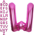 SUWEN 40 Inch Hot Pink Large W Letter Balloons Big Foil Helium Letter Balloons A-Z Jumbo Mylar Happy Birthday Party Decorations for Woman Anniversary Party Supplies