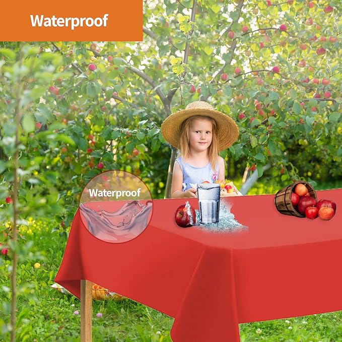 Orange Disposable Plastic Tablecloth for Rectangle Tables (12 Pack) Table Cloths for Parties, Halloween, Events & Weddings, Indoors Outdoors, 54 x 108 inches, Plastic Table Cover