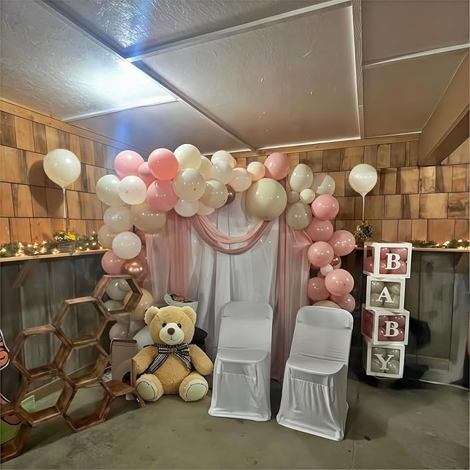 Nude Dusty Pink Balloons Set, 60Pcs 12 Inch Retro Blush Pink Apricot Helium Balloon Beige Sand White Champagne Gold Latex Neutral Balloons for Birthday Wedding Baby Bridal Shower Party Decorations