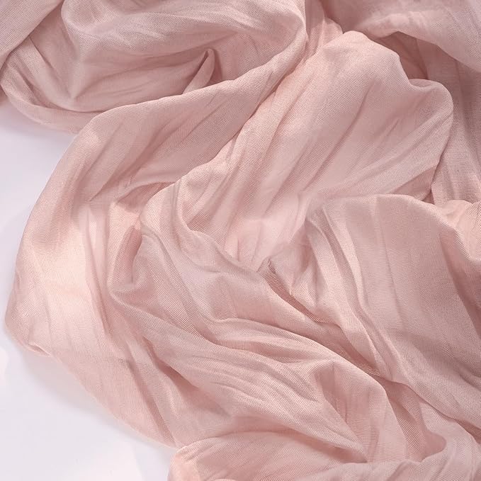 Socomi 6pcs Pink Cheesecloth Table Runner Easter Spring Boho Rustic Gauze Dusty Pink Farmhouse 120 inch 10FT Cheese Cloth Runner for Wedding Party Baby Shower Birthday Home Decor