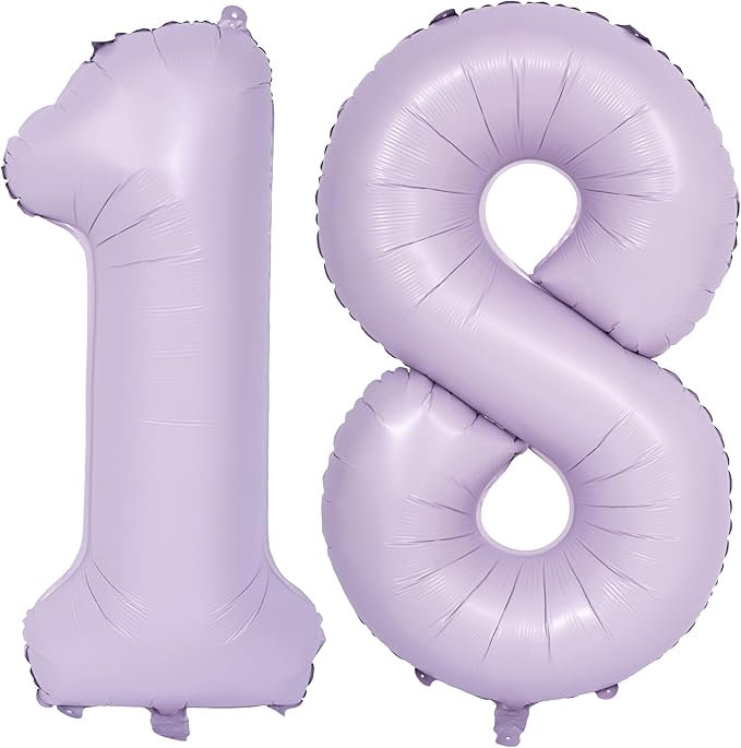 40 In Matte Purple Number Balloons Helium Foil Mylar Balloon Birthday Party banquet Decoration Digital 18
