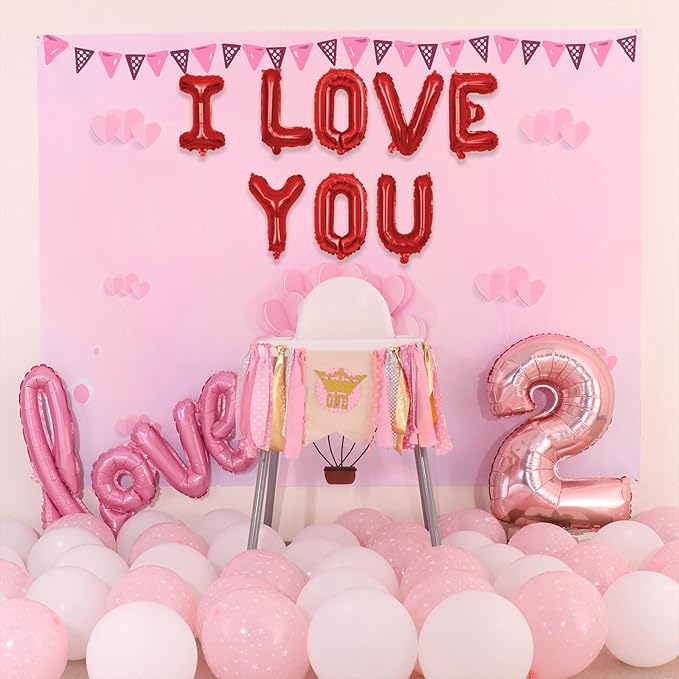 75pcs 16" Happy Birthday Balloon Banner, Red Balloons Letters, Personalized Mylar Foil Birthday Decorations includes 2 Sets A- Z, 1 set Number 0-9 "HAPPY BIRTHDAY" letters