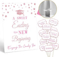 Graduation Candy Buffet Labels for Grad Party Decorations, Graduation Candy Bar Dessert Food Label Signs Set, Class of 2026 Grad Parties Table Decor Supplies (Pink)