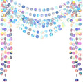 Syhood 10 Pcs Party Decorations Paper Dot Circle Garlands Glitter Streamers Hanging Banner Decor for New Year Baby Shower Wedding Birthday Backdrop Supplies (Iridescent Color)