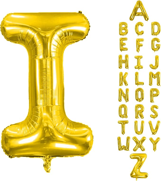 Letter Balloons 40Inch Large Giant big Foil Mylar Gold Balloons I for Birthday Party Decorations