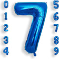 AULE 40 Inch Large 7 Balloon Numbers Blue, Big Foil Number Balloons, Giant Helium Happy Birthday Party Decorations for Man and Women, Huge Mylar Anniversary Party Supplies