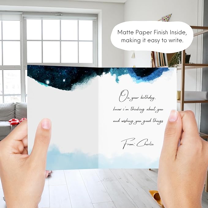 ALY LOU Cute Anniversary Birthday Card for Boyfriend, Wife, Girlfriend, Husband, Him Her - Heartfelt Love Greeting Card, Blank Inside (Might Be Apart, But Forever in My Heart)