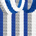 Blue-White Birthday-Party Graduation Decorations 2026 - Blue Streamers Garland Royal Navy Blue Silver 4-Leaf Clover Paper Banners Backdrop Men Boy Fathers Day Wedding Party Decor Supplies Garsellen