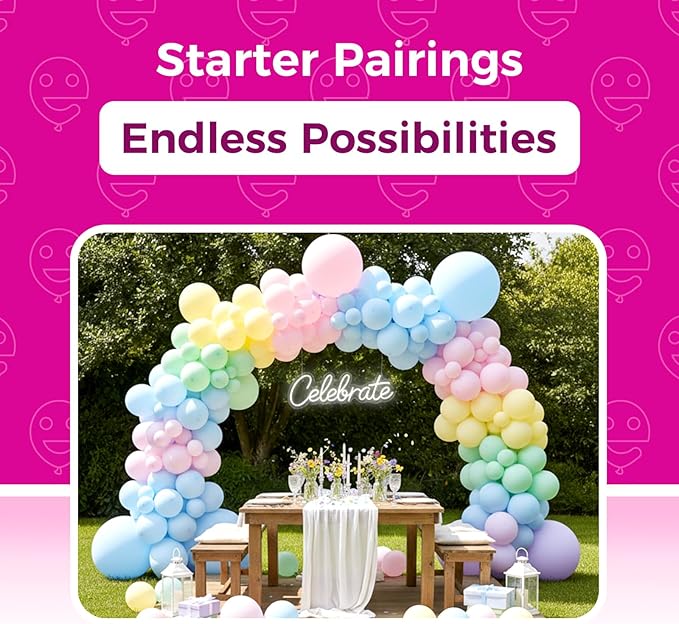 Bezente Pastel Balloons Latex Party Balloons, 100 Pack 12 inch Round Helium Multicolor Macaron Balloons for Easter Birthday Rainbow Party Bridal Shower Wedding Decorations