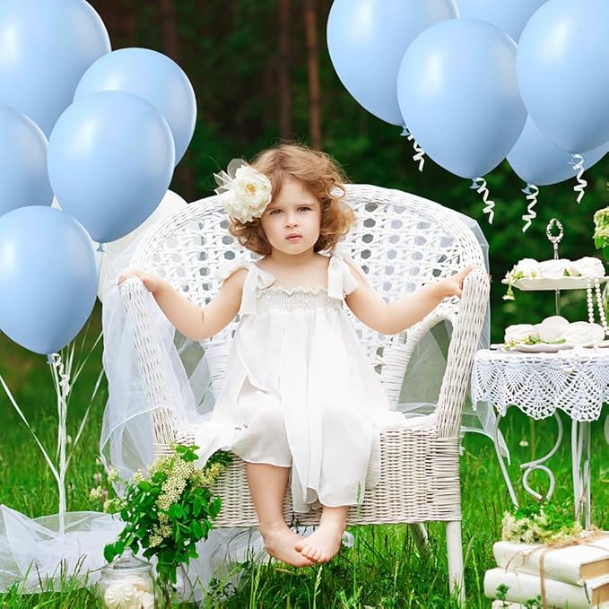 Ainiv 60 Blue Latex Number Balloons, 12inch, for Party Decorations, Birthday, Graduation, Wedding, Baby Shower