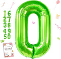 Smlpuame 40 inch Number Balloon 0-9 Green Large Number 0 Balloons,Digital Balloons for Birthday Party Celebration Decorations Supplies, Helium Foil Number Balloons for Wedding Anniversary