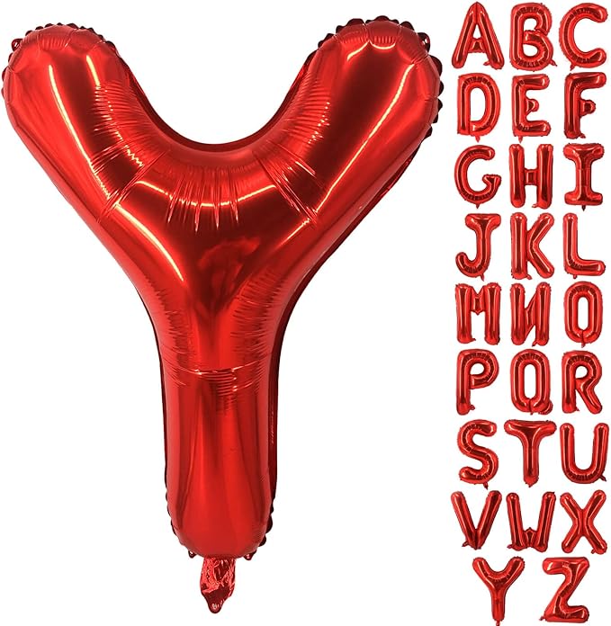 Lovoir 40 Inch Large Red Letter Y Balloons Big Size Jumbo Mylar Foil Helium Balloon for Birthday Party Celebration Decorations Alphabet Red Y