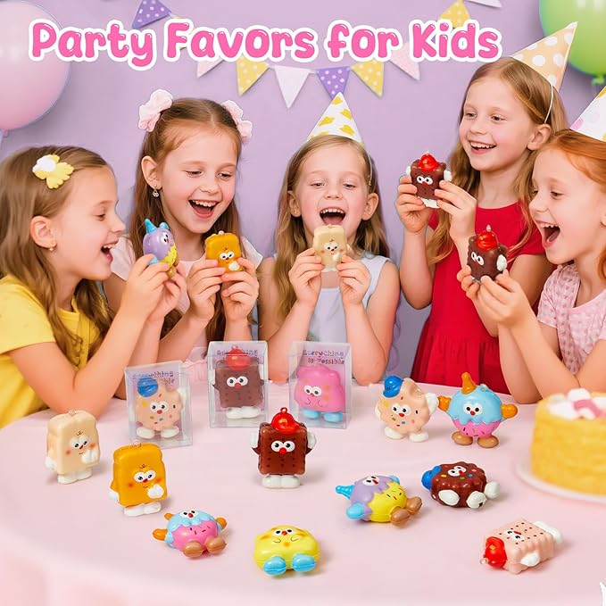 Winrayk Ice Cream Party Favors, 24 Pack Mochi Squishy Fidget Toys Bulk Kids Kawaii Stress Relief Squeeze Toys with Card and Individual Packaging Birthday Gifts Easter Basket Christmas Stocking Stuffer