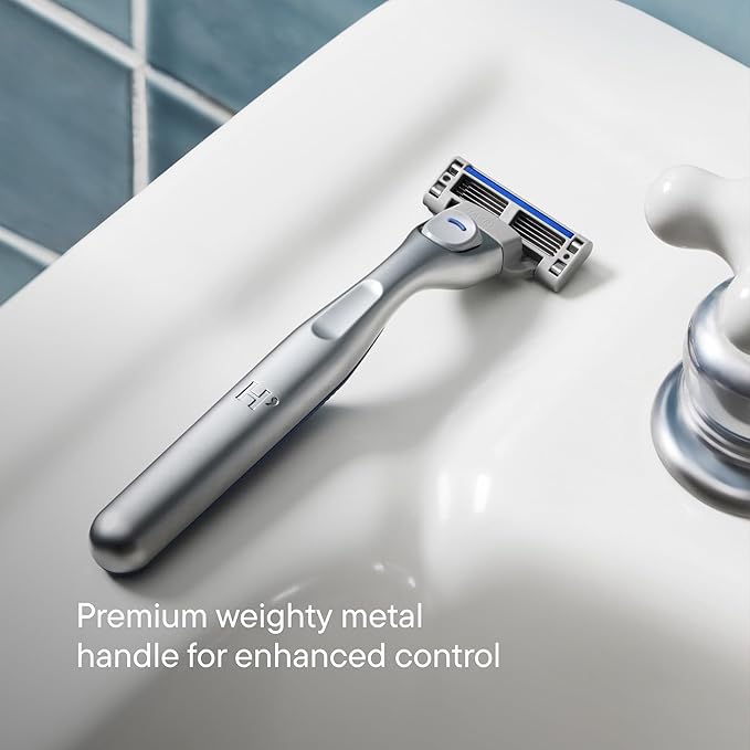 Harry's Plus Shaving Kit for Men - Premium Handle, 5 Razor Blade Cartridges, Foaming Shave Gel, and Travel Blade Cover - TSA Approved Travel Essentials - Advanced Pivoting System - Clay