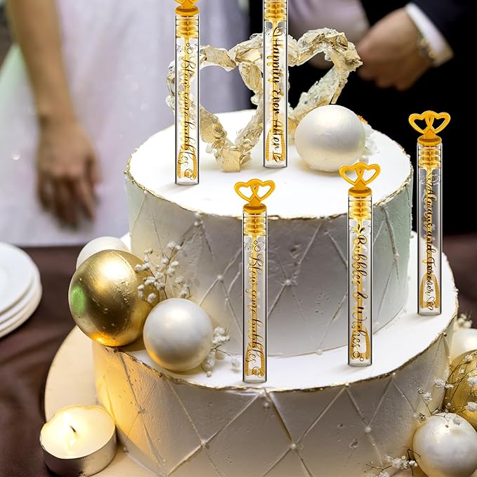 Shappy 100 Pcs Wedding Bubble Bulk Wedding Party Favors Bubble Wand for Guests Send Off for Bridal Shower Anniversaries Celebration Goody Bag Stuffers Filler(100 Pcs,Heart)