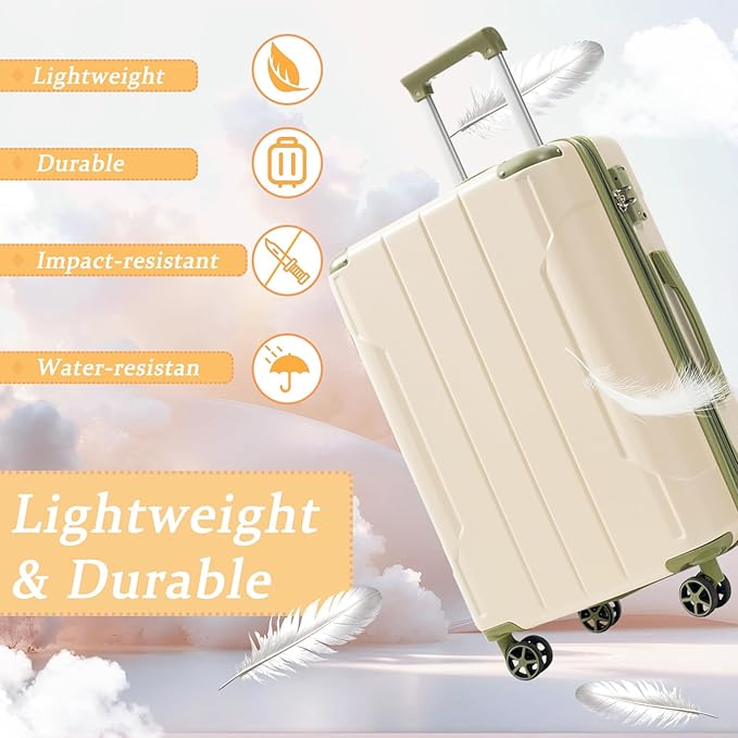 Merax 28 Inch Expandable Checked Luggage, Hardshell ABS Large Suitcase with Spinner Wheels, TSA Lock, Lightweight Travel Suitcase for Long Trips and Vacations